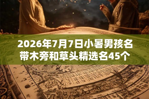 2026年7月7日小暑男孩名带木旁和草头精选名45个
