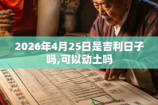 2026年4月25日是吉利日子吗,可以动土吗 2026年4月25日是吉利日子吗,可以动土吗