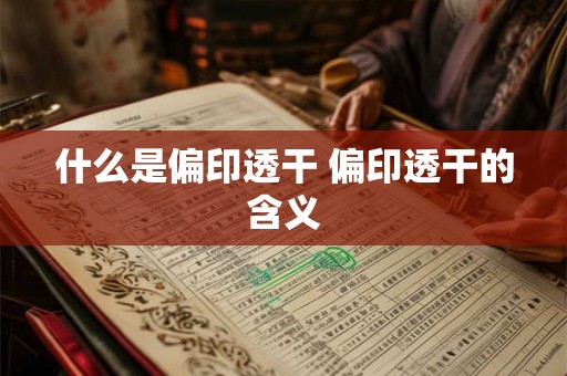 什么是偏印透干 偏印透干的含义