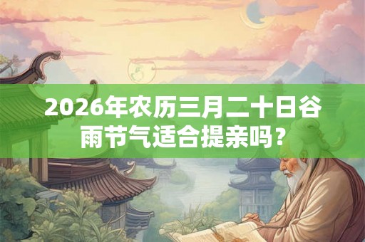 2026年农历三月二十日谷雨节气适合提亲吗？