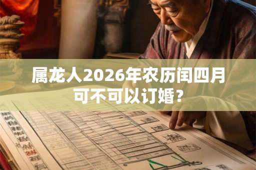 属龙人2026年农历闰四月可不可以订婚？