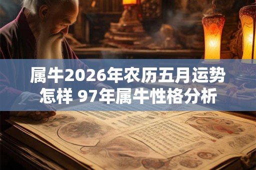 属牛2026年农历五月运势怎样 97年属牛性格分析 属牛2026年农历五月运势怎样 97年属牛性格分析