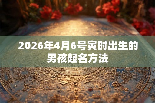 2026年4月6号寅时出生的男孩起名方法
