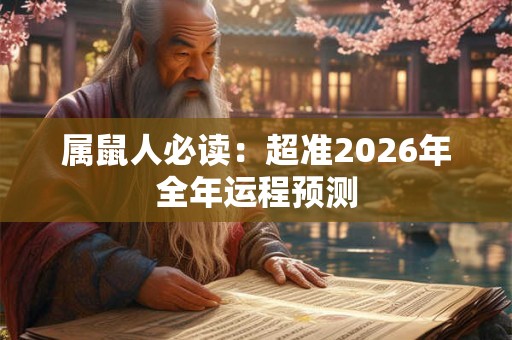 属鼠人必读：超准2026年全年运程预测