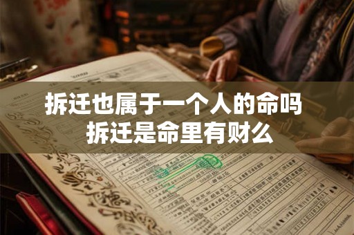 拆迁也属于一个人的命吗  拆迁是命里有财么