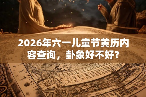 2026年六一儿童节黄历内容查询，卦象好不好？