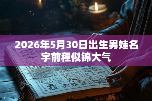 2026年5月30日出生男娃名字前程似锦大气