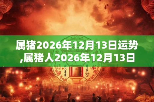 属猪2026年12月13日运势,属猪人2026年12月13日财运,生肖猪2026年12月13日运势 属猪2026年12月13日运势,属猪人2026年12月13日财运,生肖猪2026年12月13日运势