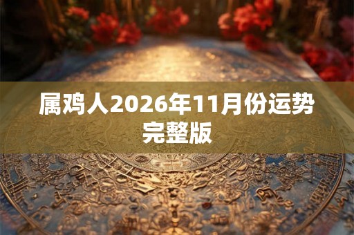 属鸡人2026年11月份运势完整版 属鸡人2026年11月份运势完整版