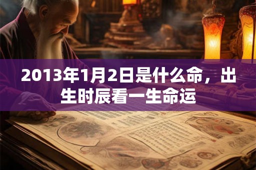 2013年1月2日是什么命，出生时辰看一生命运
