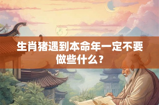 生肖猪遇到本命年一定不要做些什么？