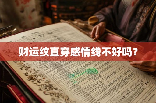 财运纹直穿感情线不好吗？