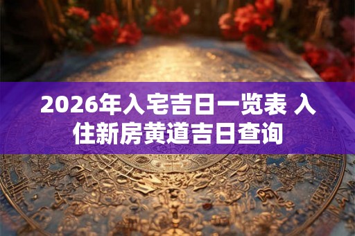 2026年入宅吉日一览表 入住新房黄道吉日查询 2026年入宅吉日一览表 入住新房黄道吉日查询