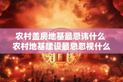 农村盖房地基最忌讳什么 农村地基建设最忌忽视什么