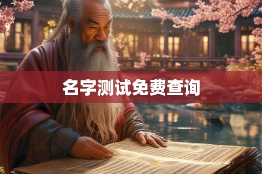 名字测试免费查询