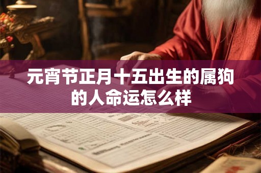 元宵节正月十五出生的属狗的人命运怎么样