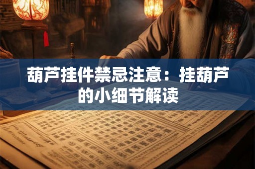 葫芦挂件禁忌注意：挂葫芦的小细节解读