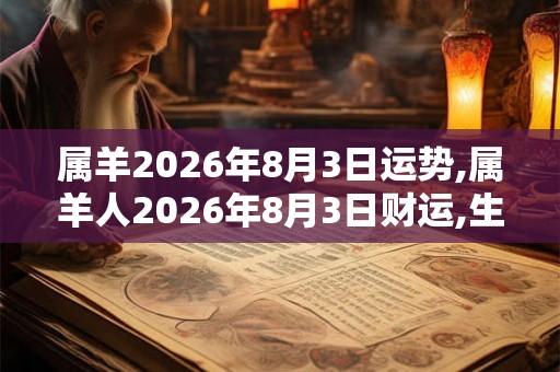 属羊2026年8月3日运势,属羊人2026年8月3日财运,生肖羊2026年8月3日运势