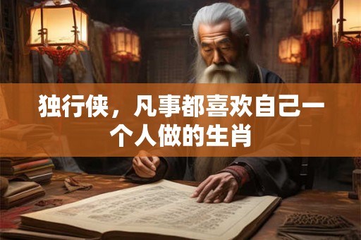 独行侠，凡事都喜欢自己一个人做的生肖