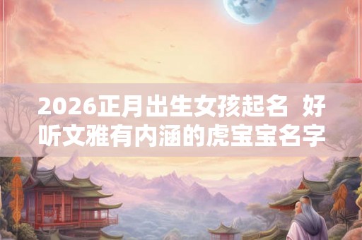 2026正月出生女孩起名  好听文雅有内涵的虎宝宝名字