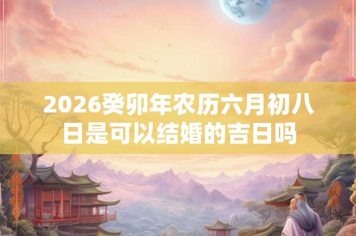 2026癸卯年农历六月初八日是可以结婚的吉日吗