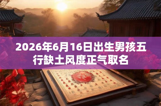 2026年6月16日出生男孩五行缺土风度正气取名