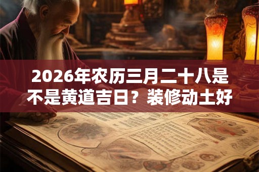 2026年农历三月二十八是不是黄道吉日？装修动土好吗？