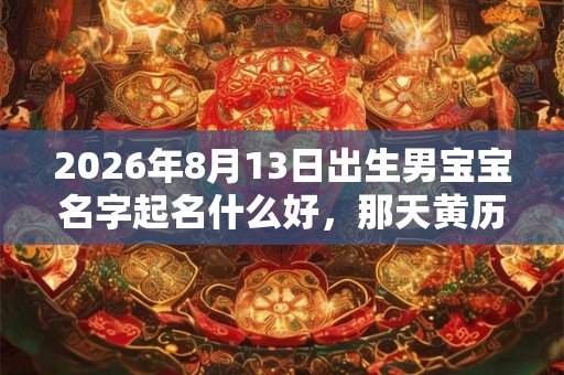 2026年8月13日出生男宝宝名字起名什么好，那天黄历怎么样？