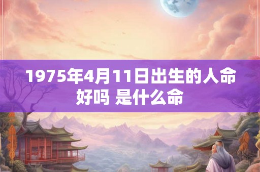 1975年4月11日出生的人命好吗 是什么命