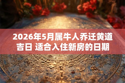 2026年5月属牛人乔迁黄道吉日 适合入住新房的日期