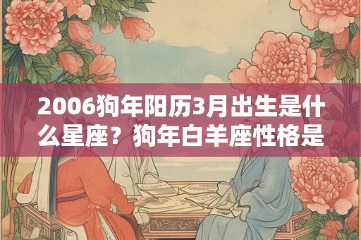 2006狗年阳历3月出生是什么星座?狗年白羊座性格是什么? 2006狗年阳历3月出生是什么星座?狗年白羊座性格是什么?