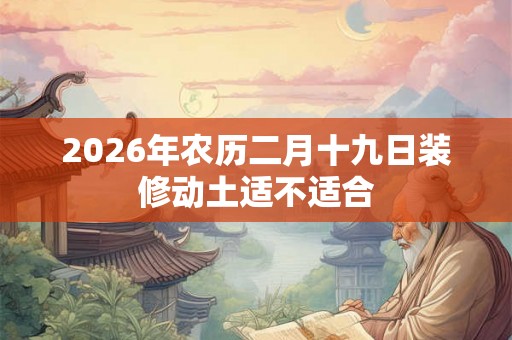 2026年农历二月十九日装修动土适不适合