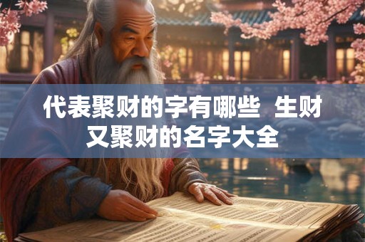 代表聚财的字有哪些  生财又聚财的名字大全