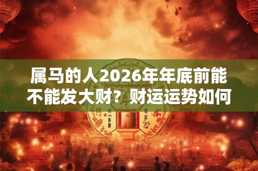 属马的人2026年年底前能不能发大财?财运运势如何? 属马的人2026年年底前能不能发大财?财运运势如何?