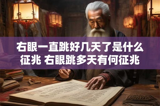 右眼一直跳好几天了是什么征兆 右眼跳多天有何征兆