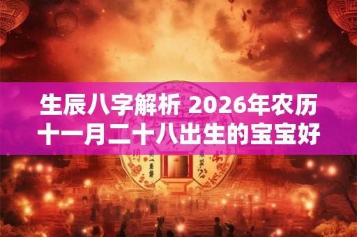 生辰八字解析 2026年农历十一月二十八出生的宝宝好不好