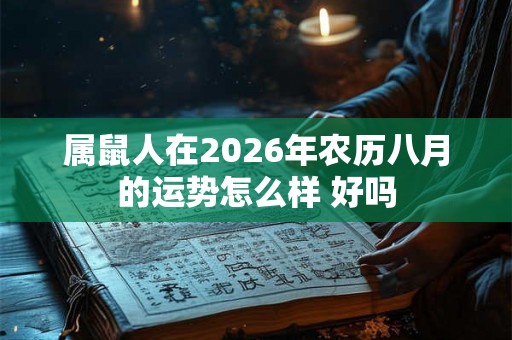 属鼠人在2026年农历八月的运势怎么样 好吗
