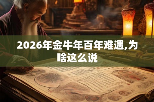 2026年金牛年百年难遇,为啥这么说