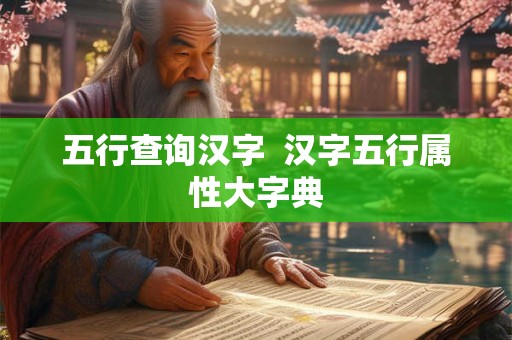 五行查询汉字  汉字五行属性大字典
