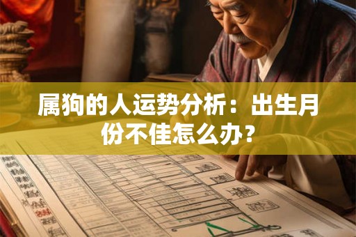 属狗的人运势分析：出生月份不佳怎么办？