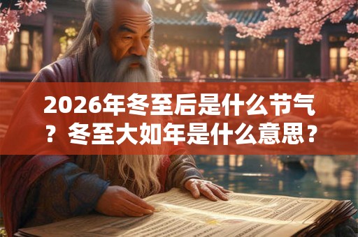 2026年冬至后是什么节气？冬至大如年是什么意思？