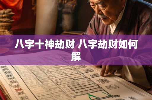 八字十神劫财 八字劫财如何解