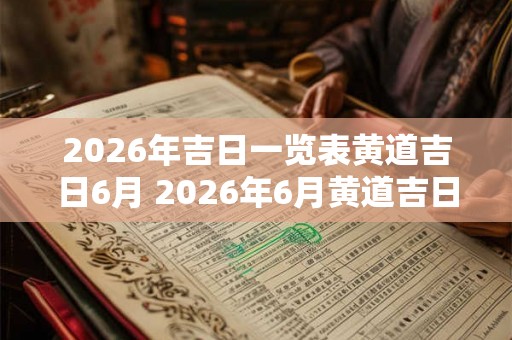 2026年吉日一览表黄道吉日6月 2026年6月黄道吉日是哪些