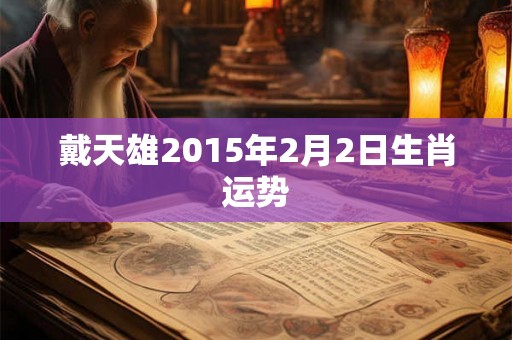 戴天雄2015年2月2日生肖运势