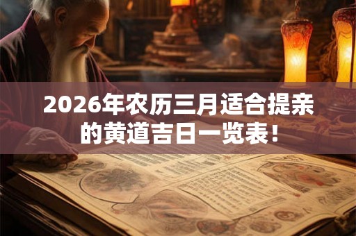 2026年农历三月适合提亲的黄道吉日一览表！
