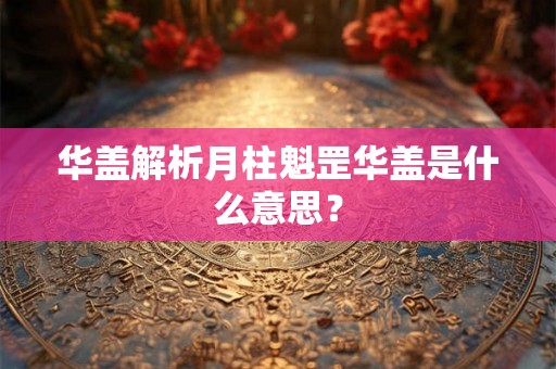华盖解析月柱魁罡华盖是什么意思？