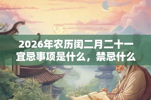 2026年农历闰二月二十一宜忌事项是什么，禁忌什么？