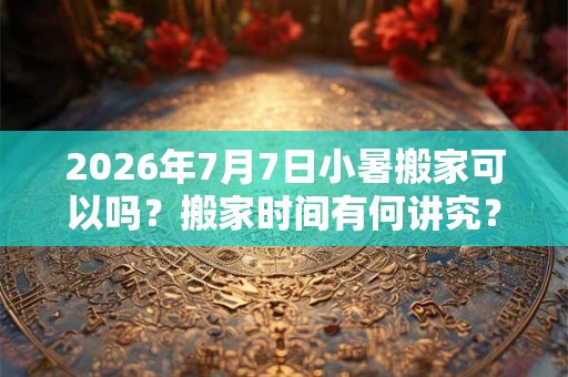 2026年7月7日小暑搬家可以吗？搬家时间有何讲究？