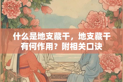 什么是地支藏干,地支藏干有何作用?附相关口诀 什么是地支藏干,地支藏干有何作用?附相关口诀