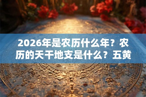 2026年是农历什么年？农历的天干地支是什么？五黄二黑在哪？